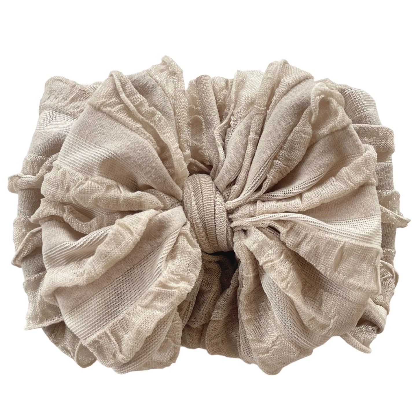 Ruffle Headband Bow - Champagne