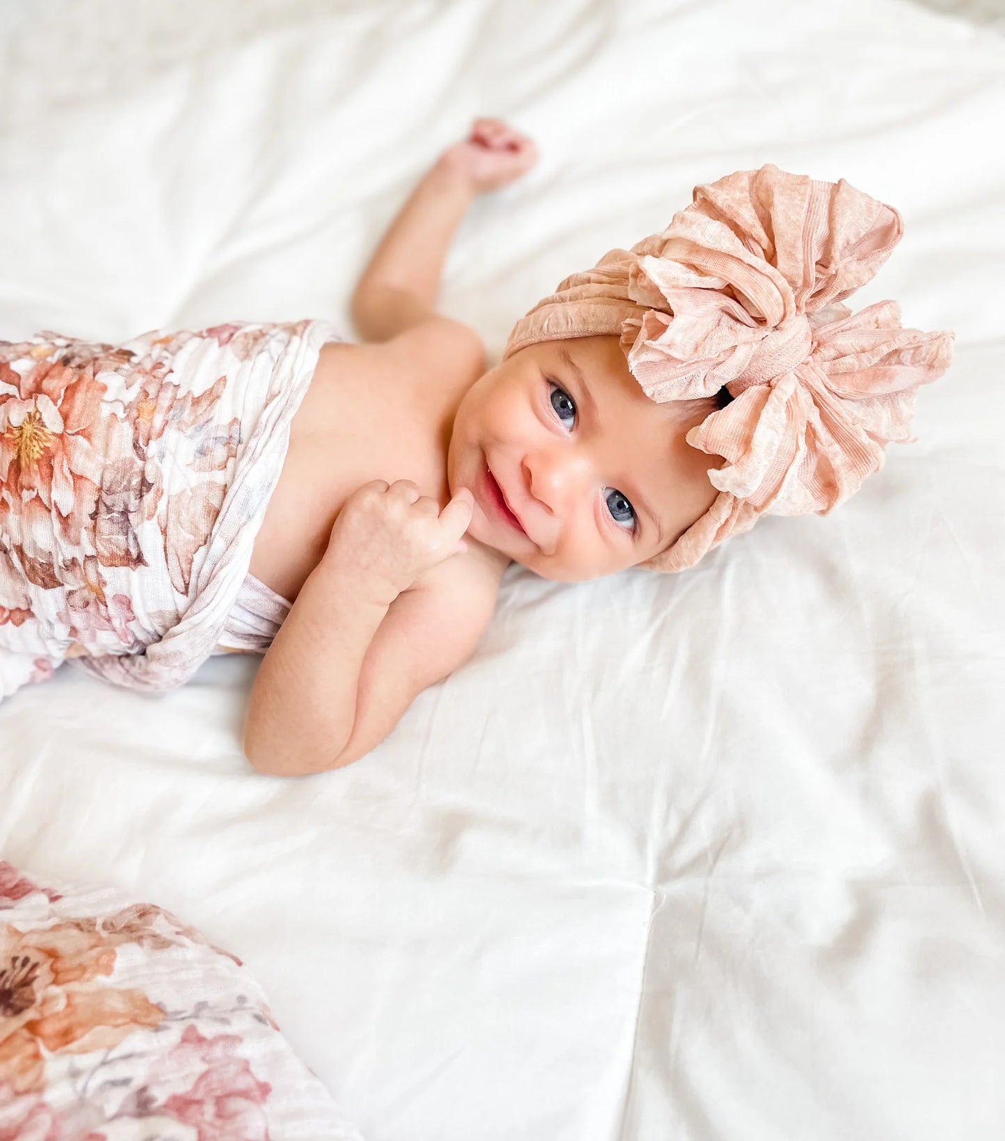 Ruffle Headband Bow - Royal Blue