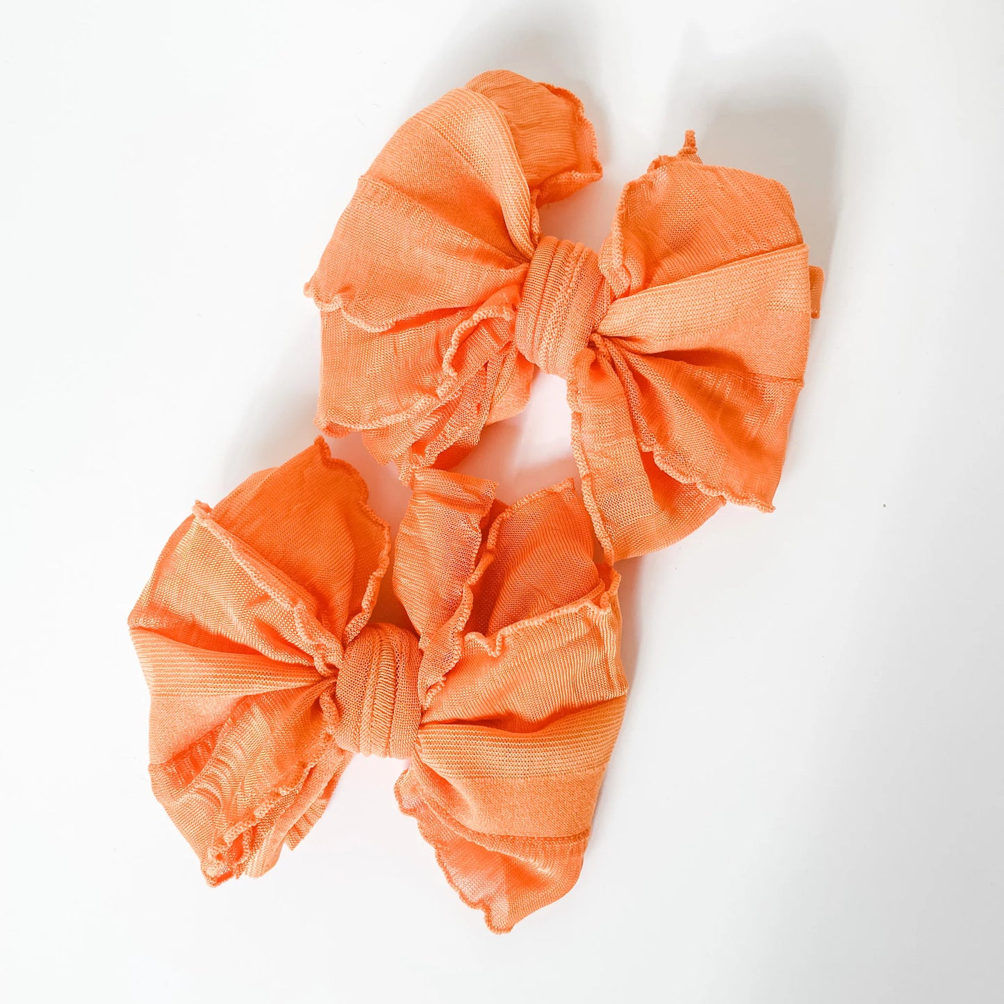 Ruffle Bow Clip - Dreamsicle