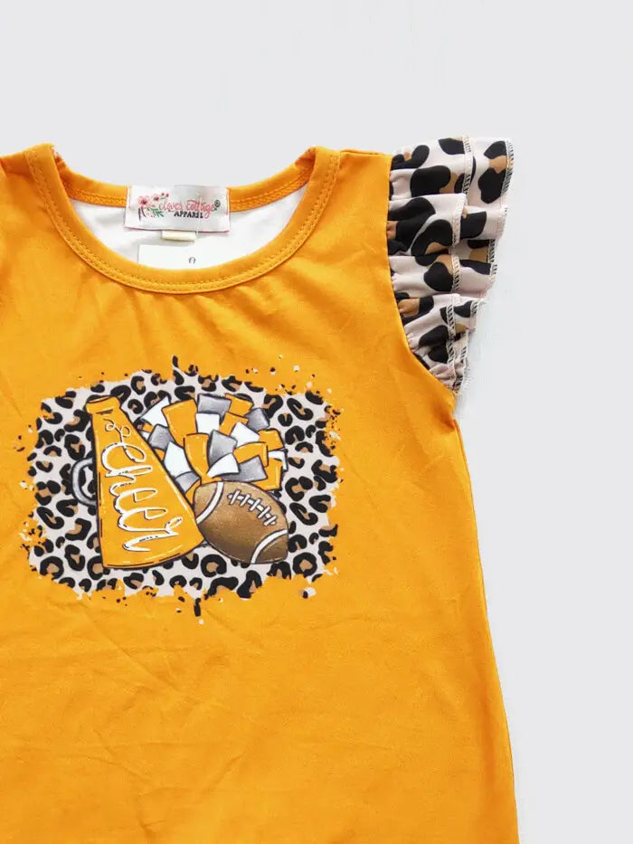 Orange & Leopard Football Infant One-Piece
