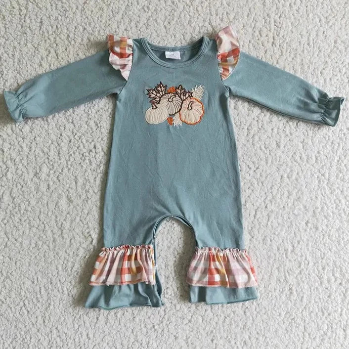 Pumpkin Floral Fall Infant One-Piece