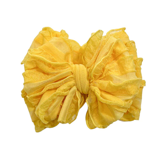 Ruffle Headband Bow - Sunflower
