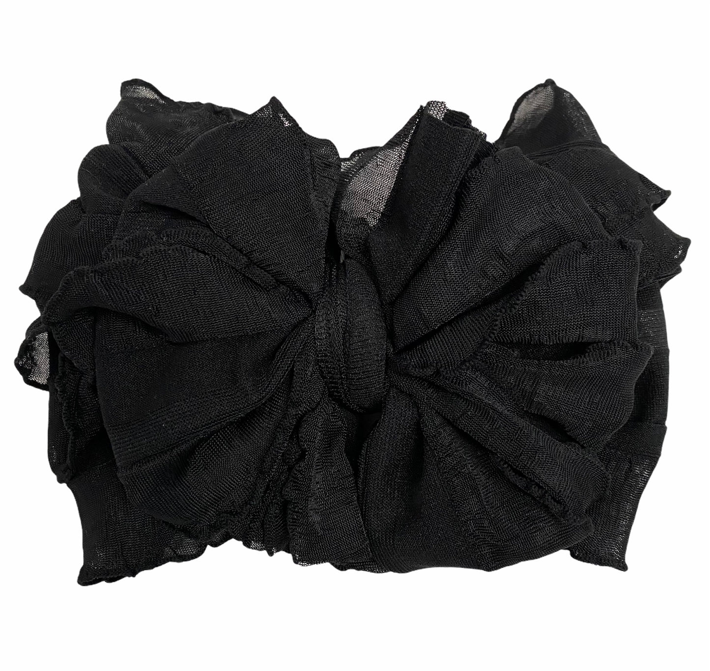 Ruffle Headband Bow - Black