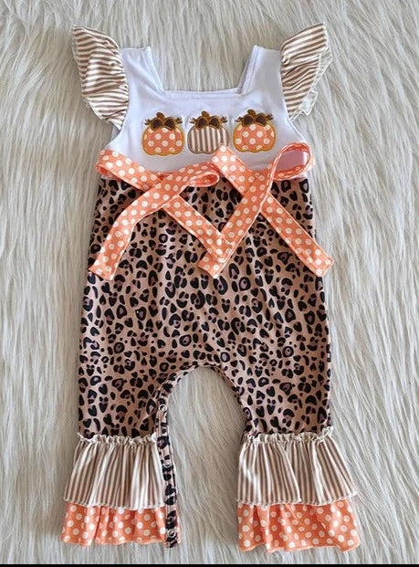 Pumpkin Leopard Infant One-Piece