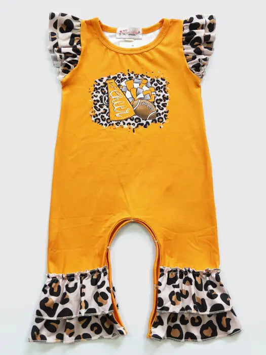 Orange & Leopard Football Infant One-Piece