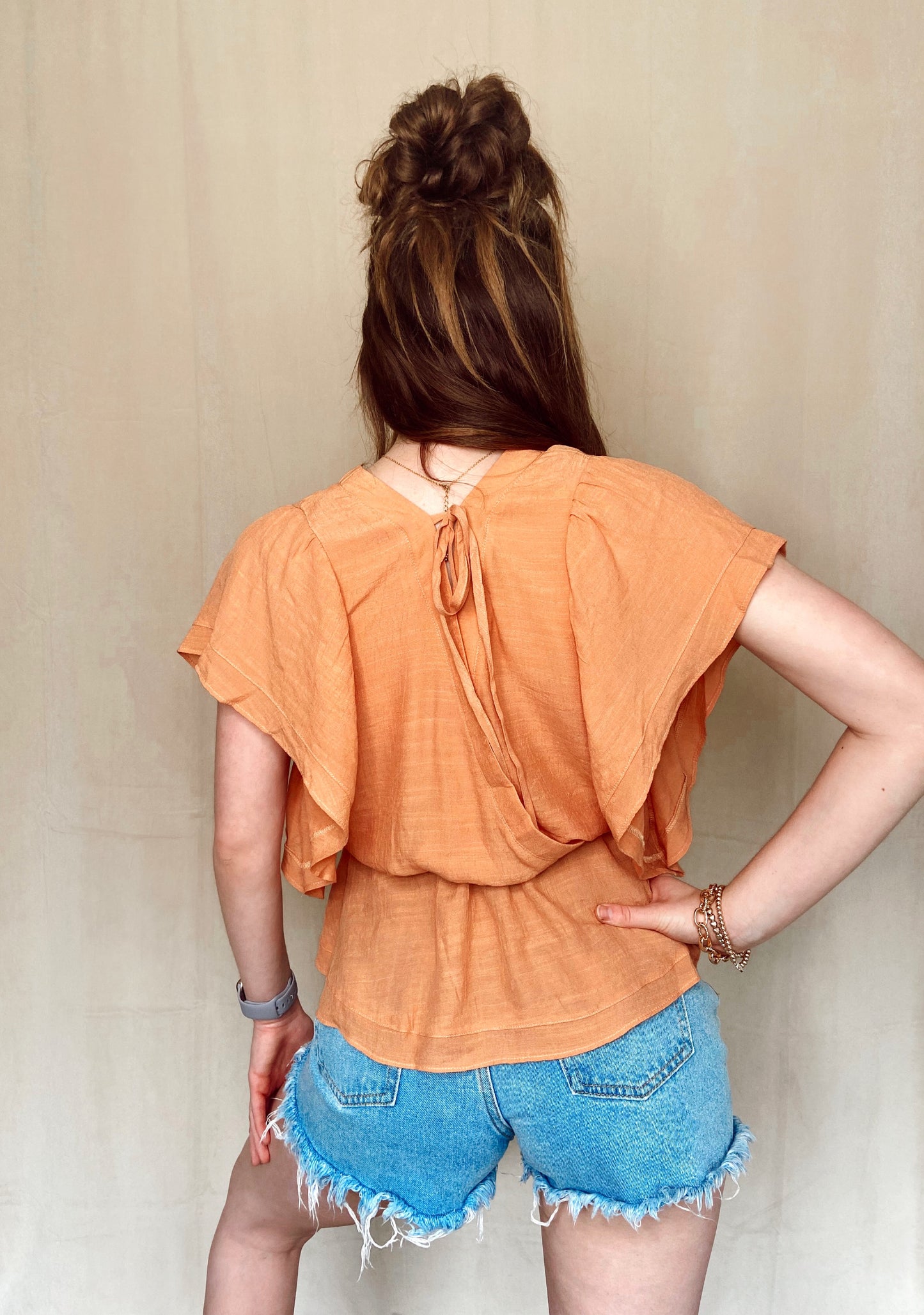 Falling for You Apricot Top