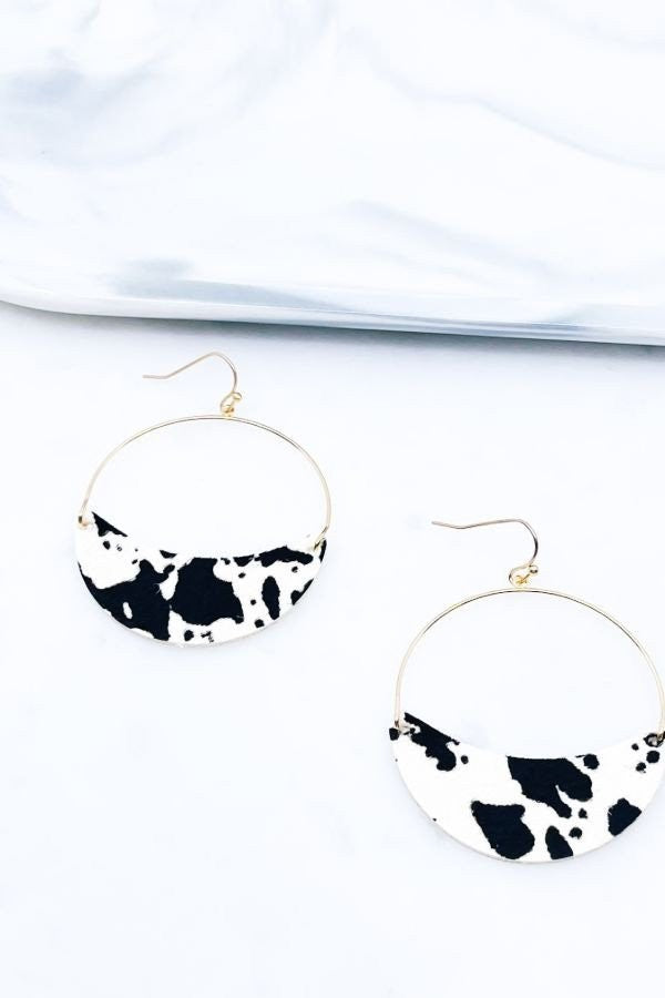 Animal Print Round Drop Earrings