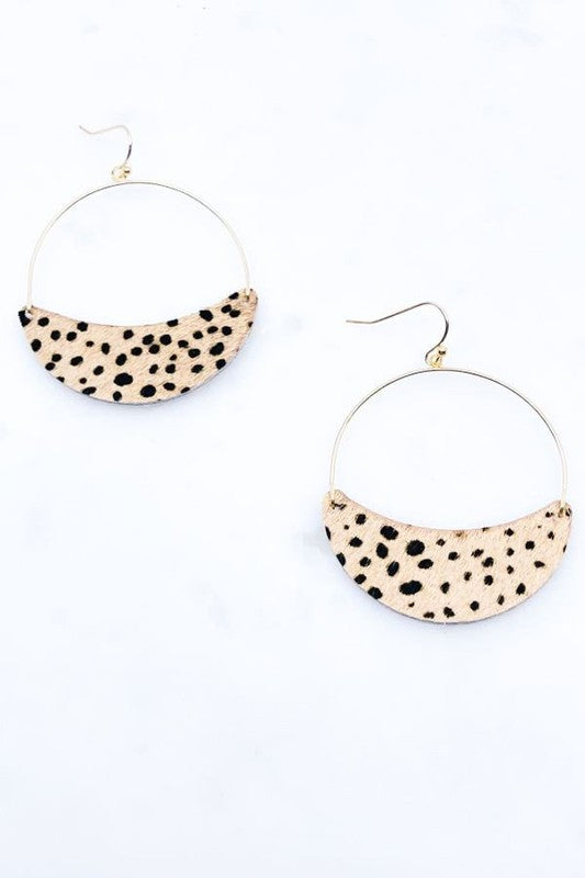 Animal Print Round Drop Earrings