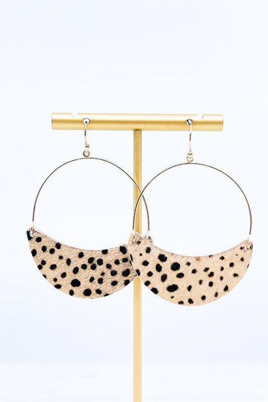 Animal Print Round Drop Earrings